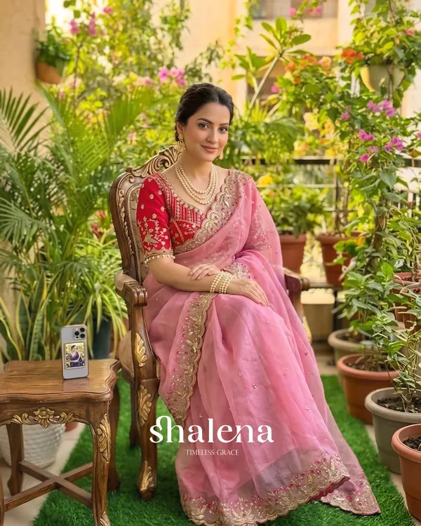 Seraglio_Pink_Fendy_Silk_Sequence_Embroidery_Work_Saree_With_Stitched_Blouse