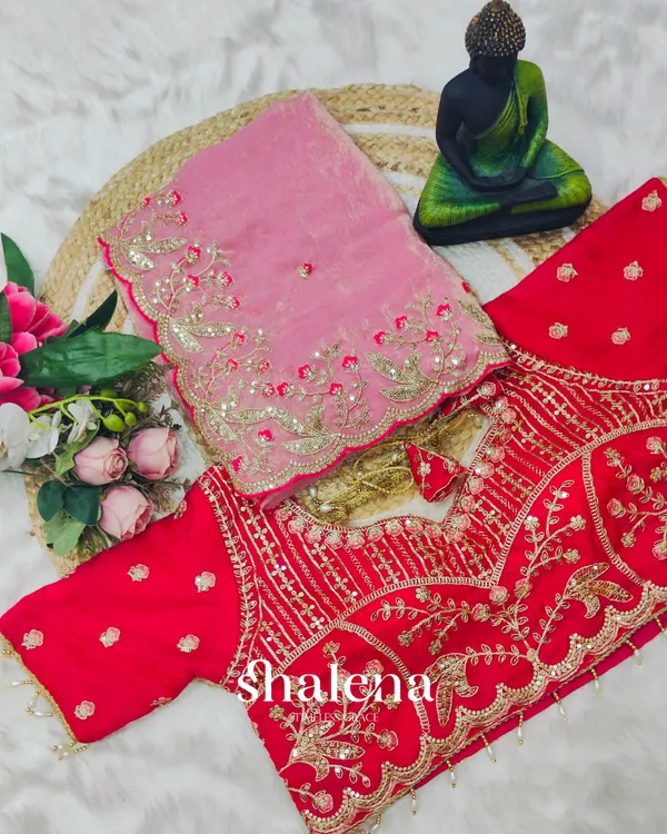 Seraglio_Pink_Fendy_Silk_Sequence_Embroidery_Work_Saree_With_Stitched_Blouse