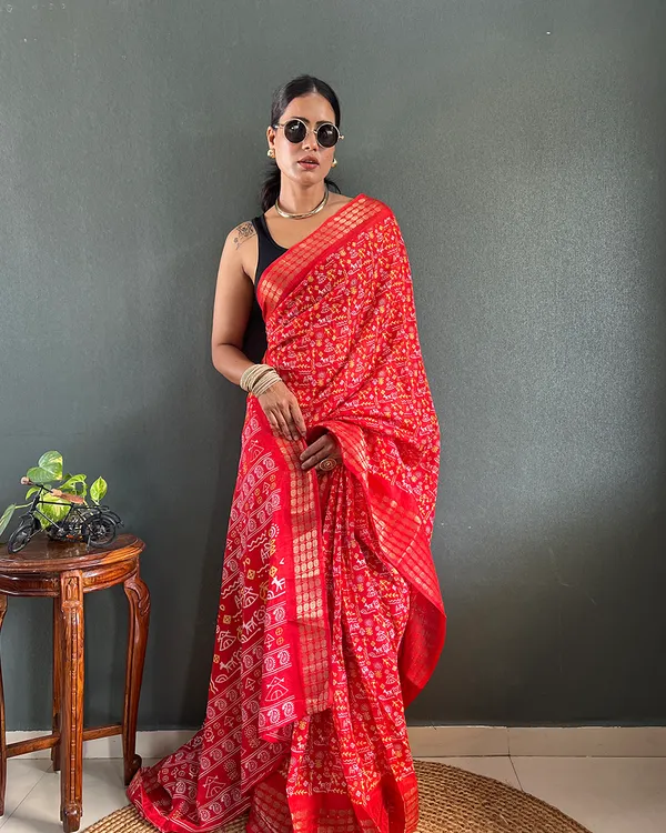 Orange_Color_1-Minute_Ready_To_Wear_Georgette_Saree_With_Blouse_Piece