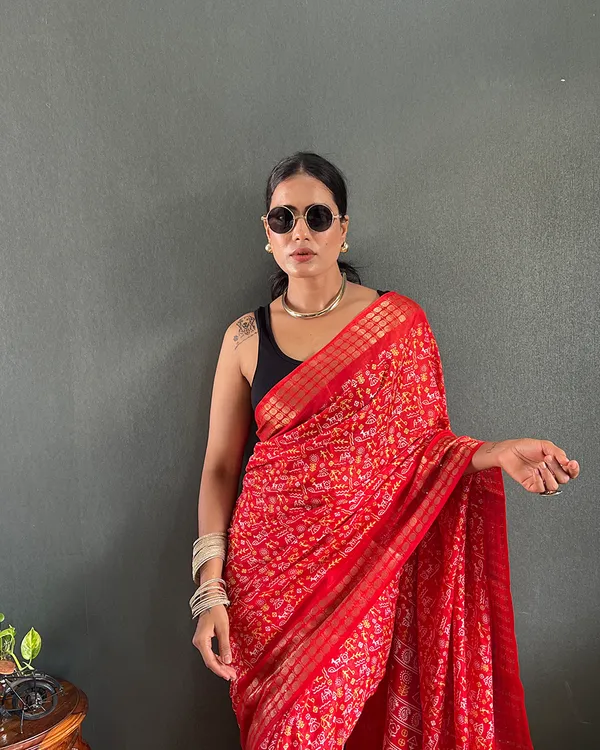 Orange_Color_1-Minute_Ready_To_Wear_Georgette_Saree_With_Blouse_Piece