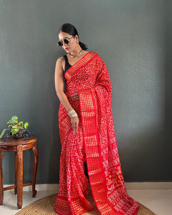 Orange_Color_1-Minute_Ready_To_Wear_Georgette_Saree_With_Blouse_Piece