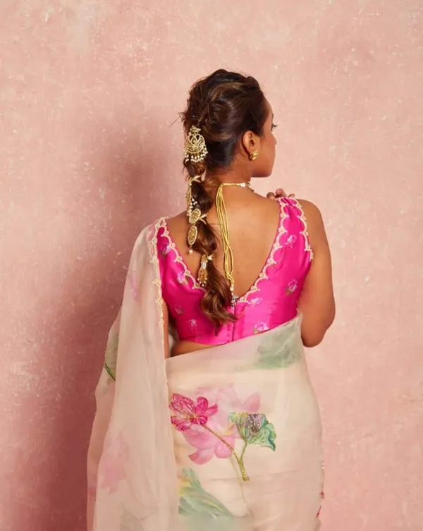 Cream_Color_1-Minute_Ready_To_Wear_Organza_Silk_Saree_with_Moti_Embroidery_Work_&_Stitched_Blouse