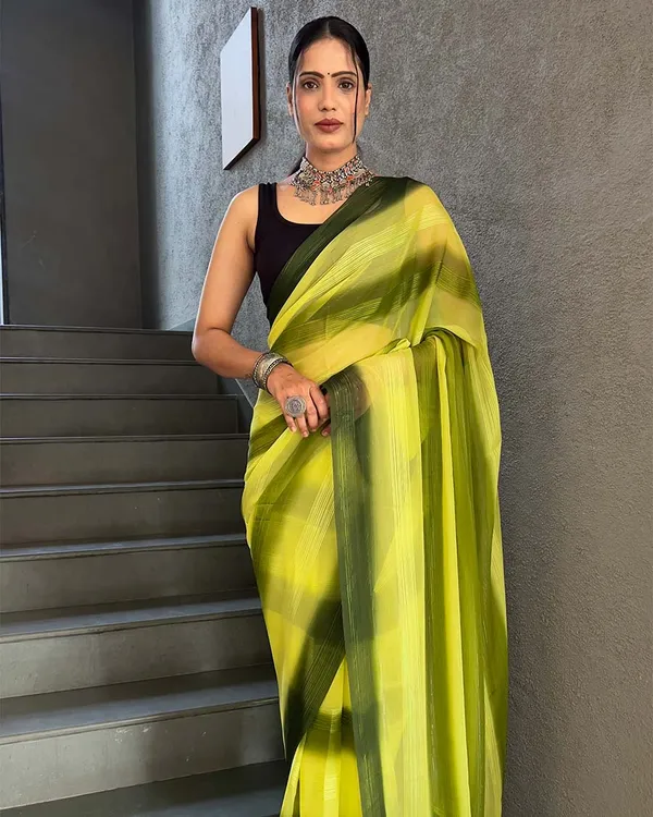 Yellow_Color_1-Minute_Ready_To_Wear_Georgette_Saree_With_Blouse_Piece