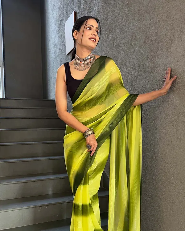 Yellow_Color_1-Minute_Ready_To_Wear_Georgette_Saree_With_Blouse_Piece