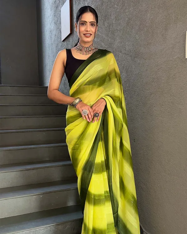 Yellow_Color_1-Minute_Ready_To_Wear_Georgette_Saree_With_Blouse_Piece