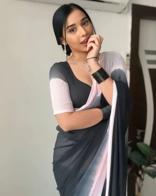 Black_and_White_Color_Georgette_1_-_Minute_Ready_to_Wear_Saree_with_Blouse_Piece