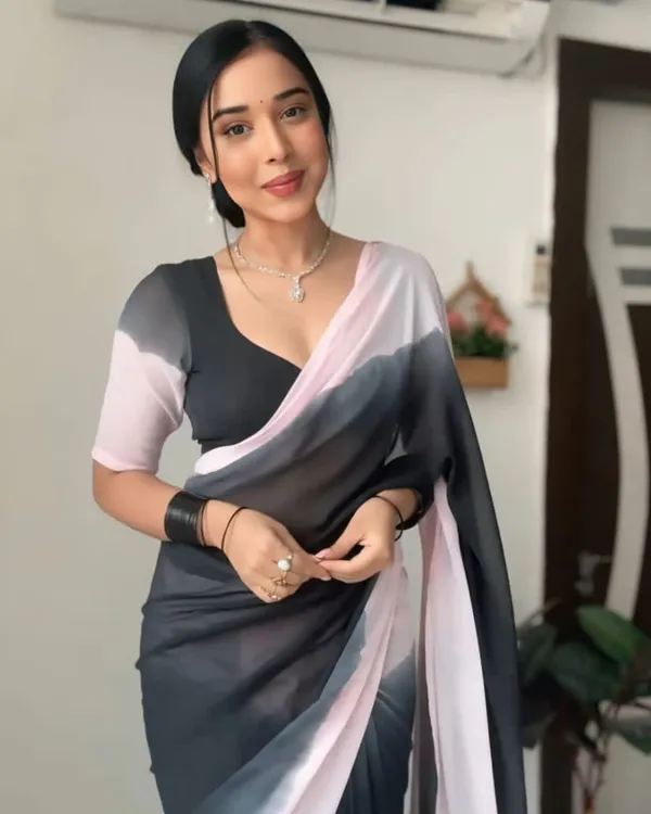 Black_and_White_Color_Georgette_1_-_Minute_Ready_to_Wear_Saree_with_Blouse_Piece