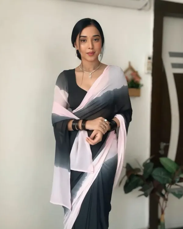 Black_and_White_Color_Georgette_1_-_Minute_Ready_to_Wear_Saree_with_Blouse_Piece
