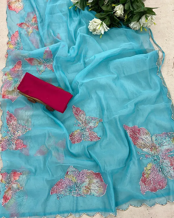 Blue_Color_Organza_1_-_Minute_Ready_to_Wear_Saree_with_Blouse_Piece