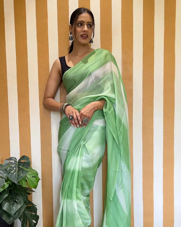 Light_Green_Color_1-Minute_Ready_To_Wear_Naylon_Saree_With_Blouse_Piece