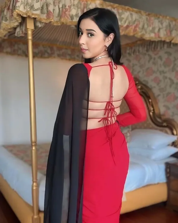 Black_And_Red_Color_1-Minute_Ready_To_Wear_Georgette_Saree_With_Blouse_Piece