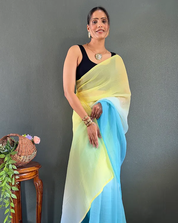 Blue_And_YellowColor_1-Minute_Ready_To_Wear_Georgette_Saree_With_Blouse_Piece