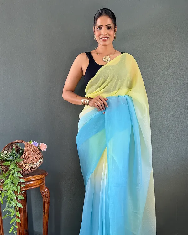 Blue_And_YellowColor_1-Minute_Ready_To_Wear_Georgette_Saree_With_Blouse_Piece