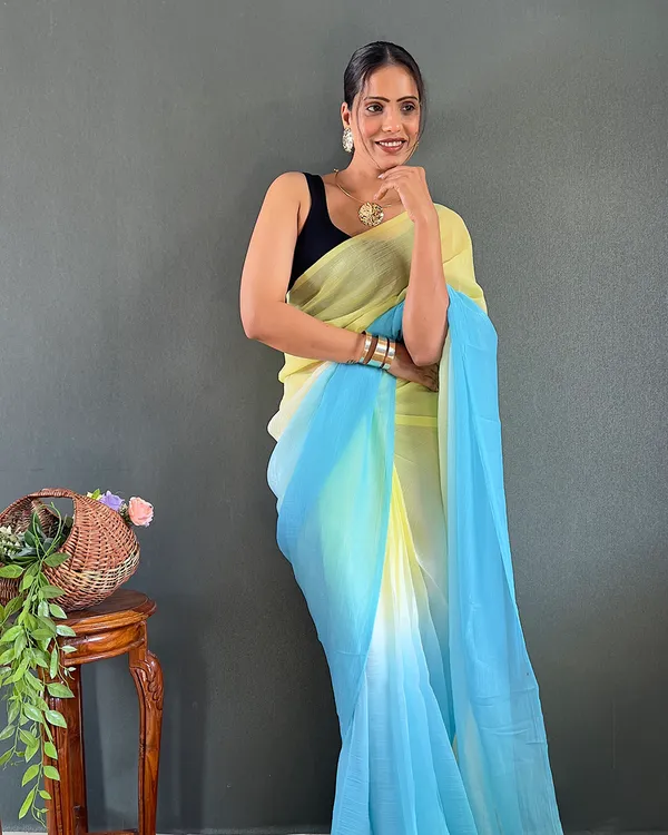 Blue_And_YellowColor_1-Minute_Ready_To_Wear_Georgette_Saree_With_Blouse_Piece