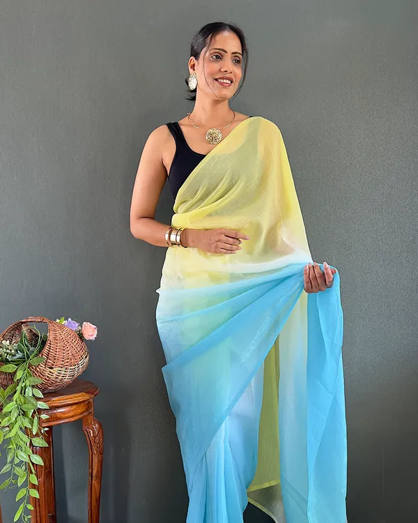 Blue_And_YellowColor_1-Minute_Ready_To_Wear_Georgette_Saree_With_Blouse_Piece