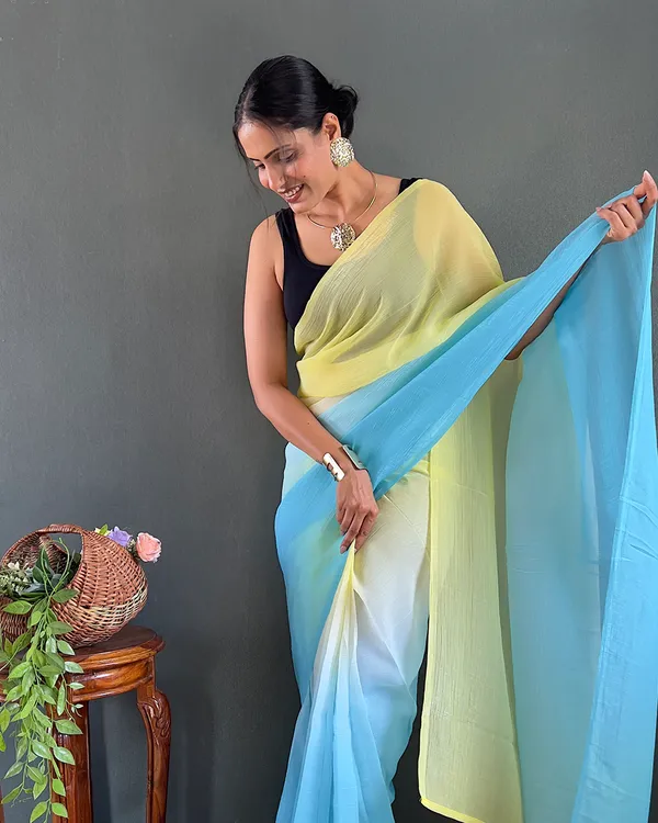 Blue_And_YellowColor_1-Minute_Ready_To_Wear_Georgette_Saree_With_Blouse_Piece