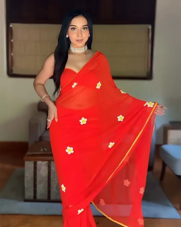 Orange_Color_1-Minute_Ready_To_Wear_Georgette_Saree_With_Blouse_Piece