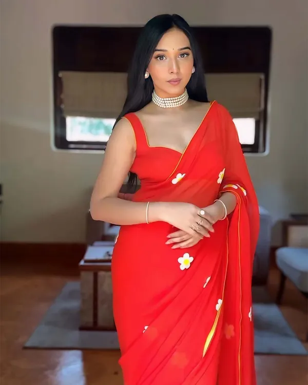 Orange_Color_1-Minute_Ready_To_Wear_Georgette_Saree_With_Blouse_Piece