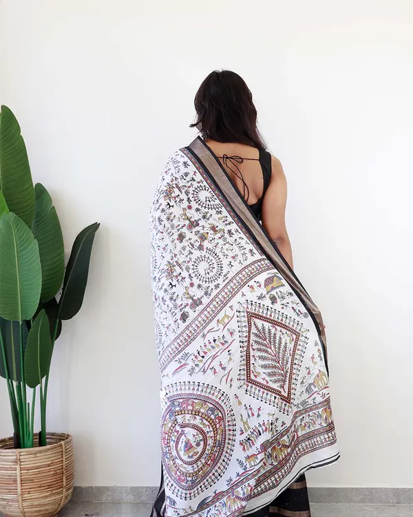 White_Colour_1-Minute_Ready_To_Wear_Soft_Cotton_Silk_Saree_With_Blouse_Piece