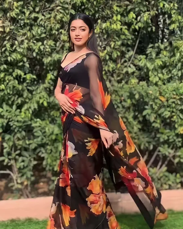 Black_Color_1-Minute_Ready_To_Wear_Georgette_Saree_With_Blouse_Piece
