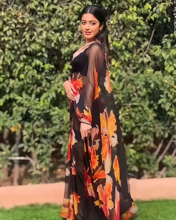 Black_Color_1-Minute_Ready_To_Wear_Georgette_Saree_With_Blouse_Piece