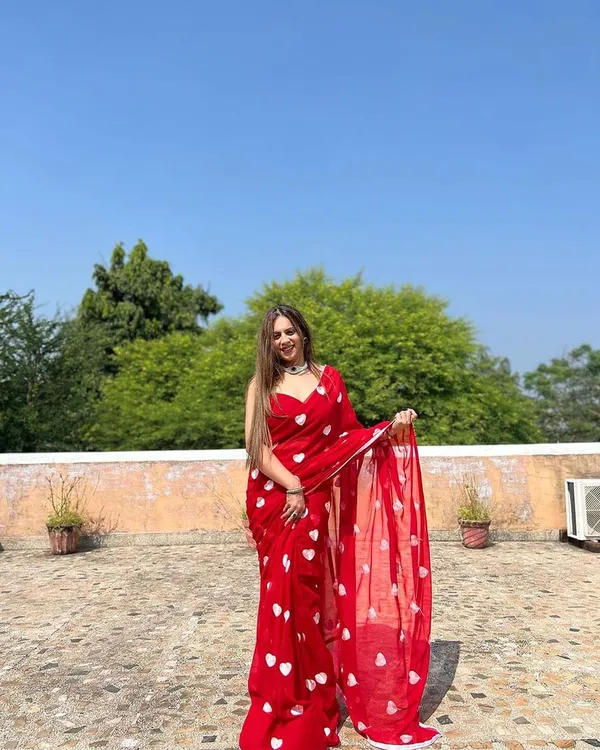 Red_Color_1-Minute_Ready_To_Wear_Georgette_Saree_With_Blouse_Piece