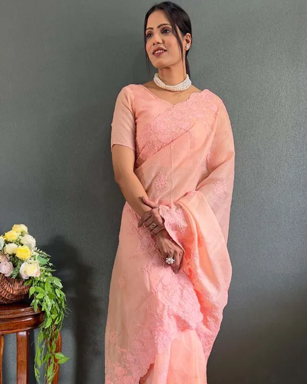 Saffron__Color_1_-_Minute_Ready_to_Wear_kota_doriya_Saree_with_Unstitch_Blouse_Piece