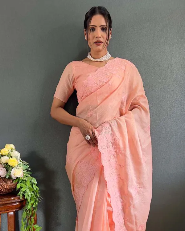 Saffron__Color_1_-_Minute_Ready_to_Wear_kota_doriya_Saree_with_Unstitch_Blouse_Piece