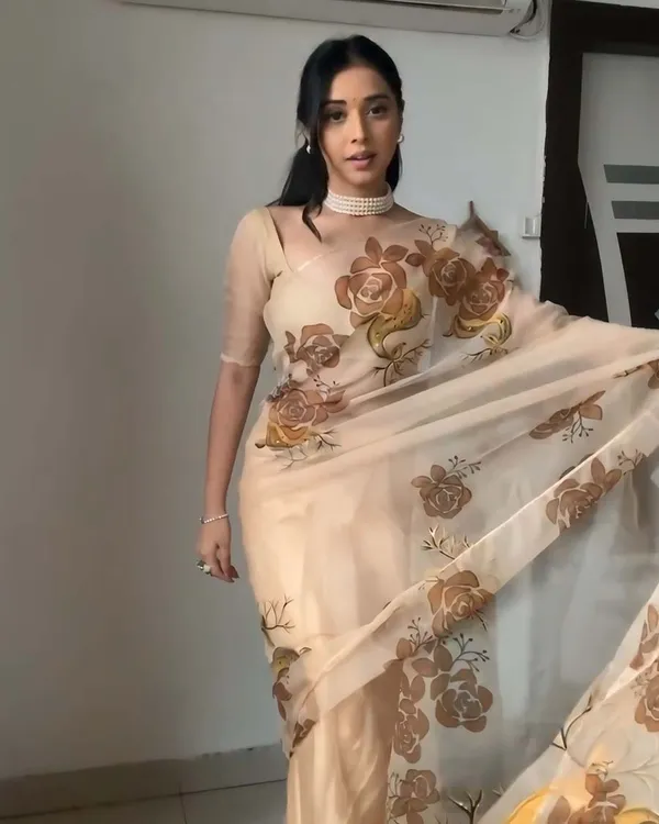 Light_Coffe_Color_1-Minute_Ready_To_Wear_Organza_Saree_With_Blouse_Piece