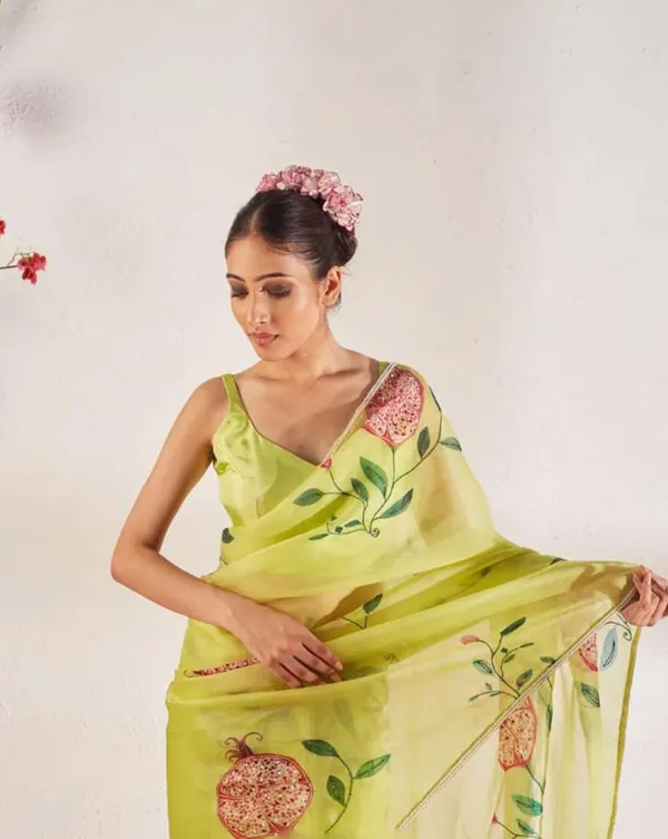 Light_Green_Color_1-Minute_Ready_To_Wear_Organza_Silk_Saree_with_Moti_Embroidery_Work_&_Stitched_Blouse