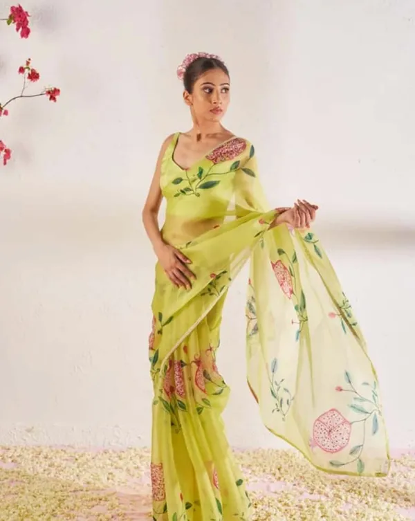Light_Green_Color_1-Minute_Ready_To_Wear_Organza_Silk_Saree_with_Moti_Embroidery_Work_&_Stitched_Blouse