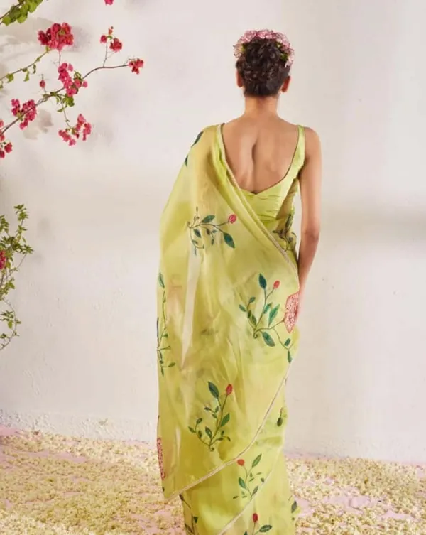 Light_Green_Color_1-Minute_Ready_To_Wear_Organza_Silk_Saree_with_Moti_Embroidery_Work_&_Stitched_Blouse