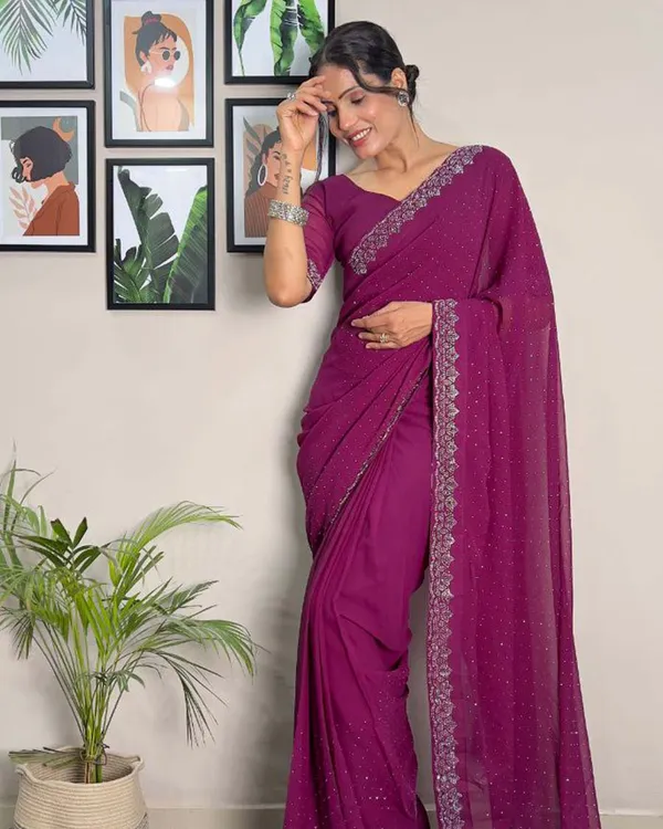 Purple_Color_1_-_Minute_Ready_to_Wear_Fux_Georgette_Saree_with_Unstitch_Blouse_Piece