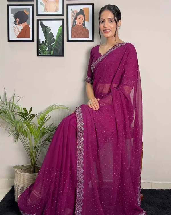 Purple_Color_1_-_Minute_Ready_to_Wear_Fux_Georgette_Saree_with_Unstitch_Blouse_Piece