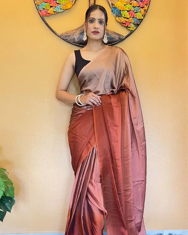 Orange_Color_1-Minute_Ready_To_Wear_Chiffon_Saree_With_Blouse_Piece
