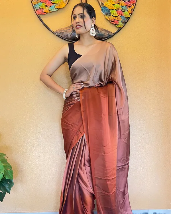 Orange_Color_1-Minute_Ready_To_Wear_Chiffon_Saree_With_Blouse_Piece