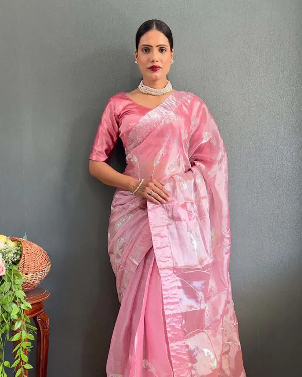 Lite_blue_Color_1_-_Minute_Ready_to_Wear_Burbury_Silk_Saree_with_Unstitch_Blouse_Piece