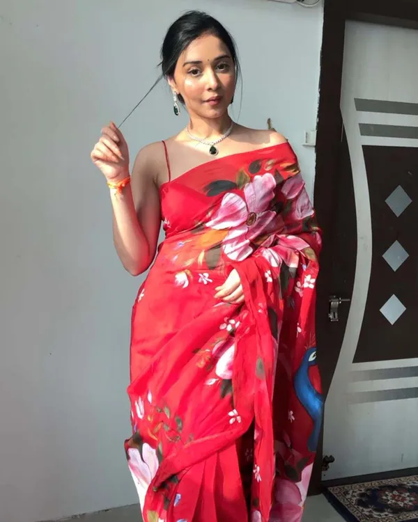 Red_Color_1-Minute_Ready_To_Wear_Georgette_Saree_With_Blouse_Piece