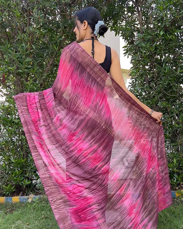 Pink_color_1-Minute_Ready_To_Wear_Naylon_Saree_With_Blouse_Piece
