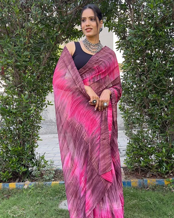 Pink_color_1-Minute_Ready_To_Wear_Naylon_Saree_With_Blouse_Piece
