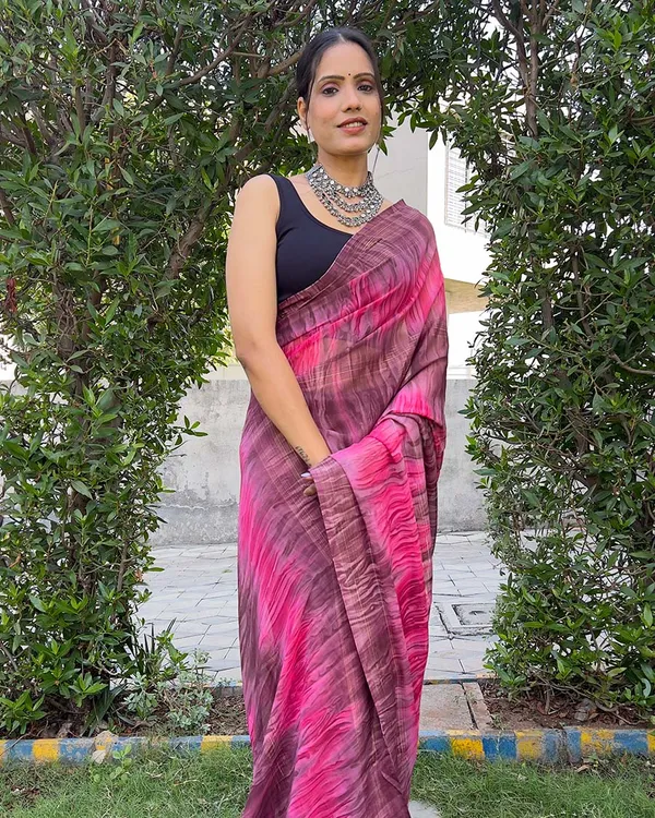 Pink_color_1-Minute_Ready_To_Wear_Naylon_Saree_With_Blouse_Piece