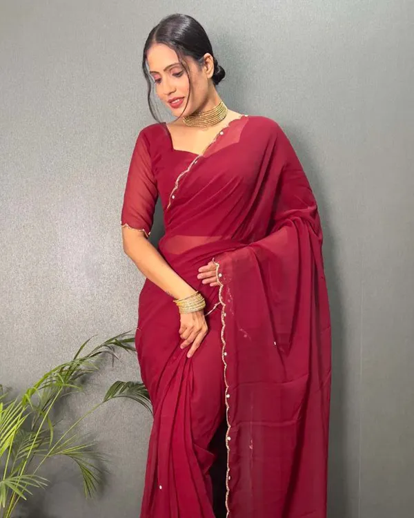 Maroon_Color_1_-_Minute_Ready_to_Wear_Fux_Georgette_Saree_with_Unstitch_Blouse_Piece
