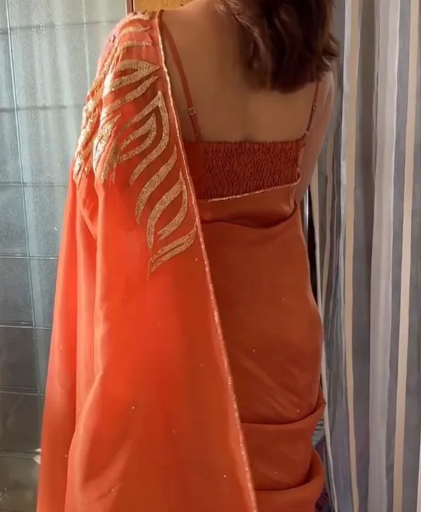 Orange_Color_Soft_Malai_Sattin_Silk_1_-_Minute_Ready_to_Wear_Saree_with_Fully_Stitch_Blouse_(Free_Size)_Up_to_44