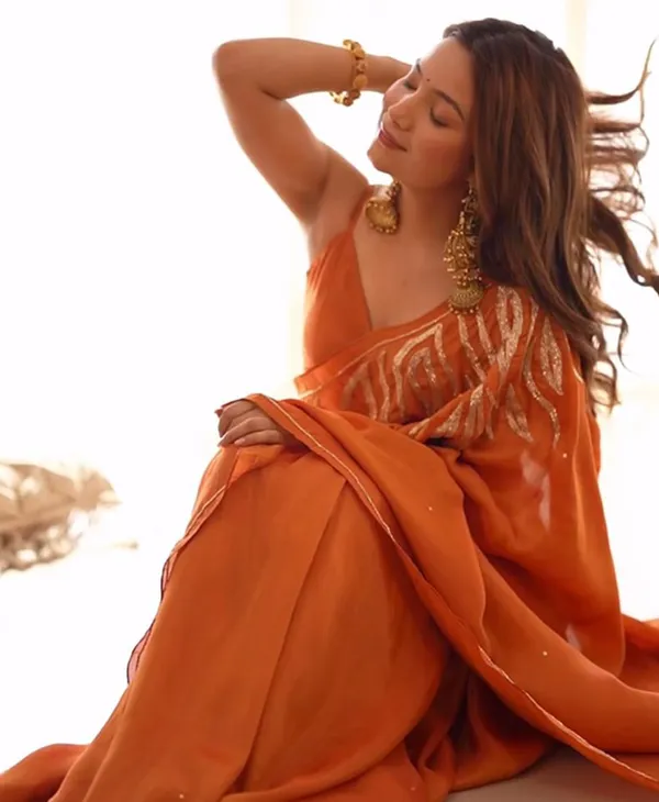 Orange_Color_Soft_Malai_Sattin_Silk_1_-_Minute_Ready_to_Wear_Saree_with_Fully_Stitch_Blouse_(Free_Size)_Up_to_44
