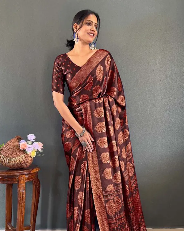 Brown_Color_1_-_Minute_Ready_to_Wear_Moss_Silk_Saree_with_Unstitch_Blouse_Piece