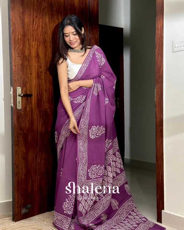Purple_Color_1_Minute_Ready_To_Wear_Mulmul_Cotton_Digital_Printed_Saree_With_Pocket