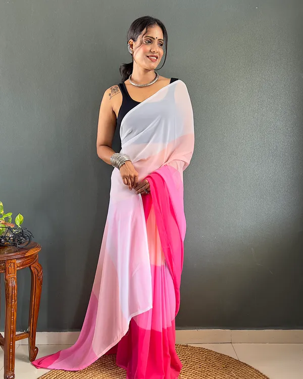 Pink_And_White_Color_1-Minute_Ready_To_Wear_Georgette_Saree_With_Blouse_Piece