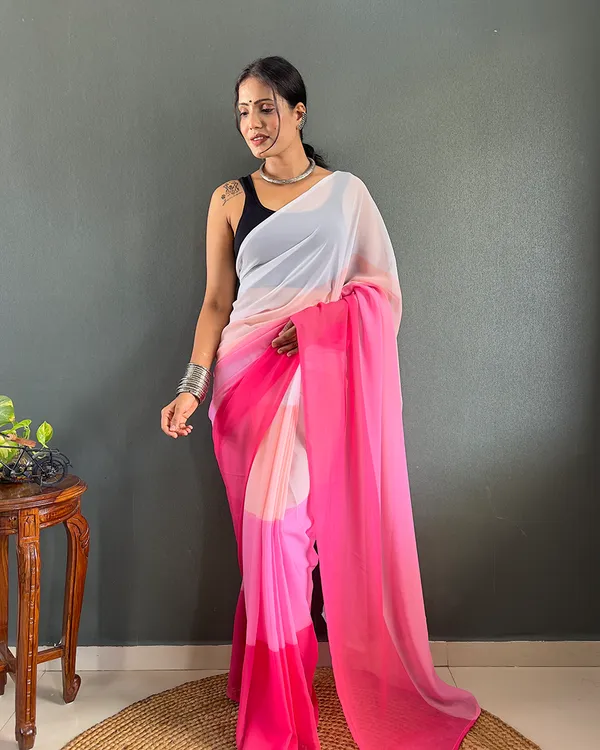 Pink_And_White_Color_1-Minute_Ready_To_Wear_Georgette_Saree_With_Blouse_Piece