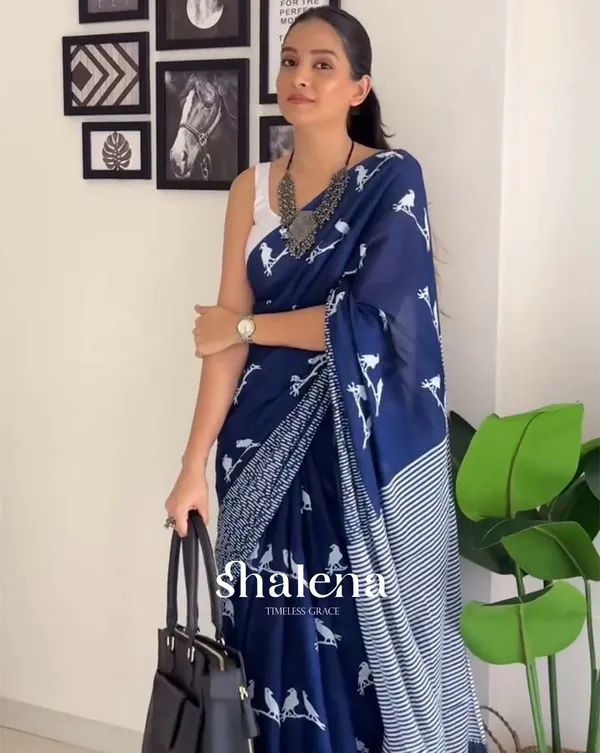 Navy_Mist_-_Navy_Blue_Linen_1-Minute_Ready_to_Wear_Saree_with_White_Blouse_Piece