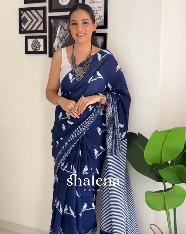 Navy_Mist_-_Navy_Blue_Linen_1-Minute_Ready_to_Wear_Saree_with_White_Blouse_Piece